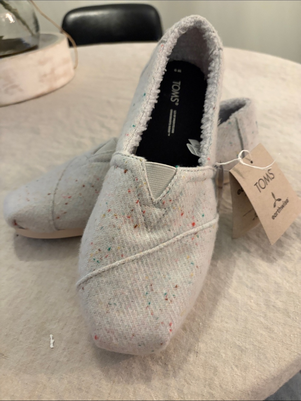 TOMS Alpargata Lunar Grey Speckled Twill/Faux Shearling